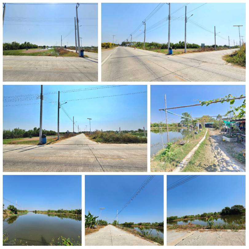 ขายด่วนที่ดิน แปลงใหญ่  บางเสาธง   สมุทรปราการ ติดถนนสาธารณะ แบ่งขายได้